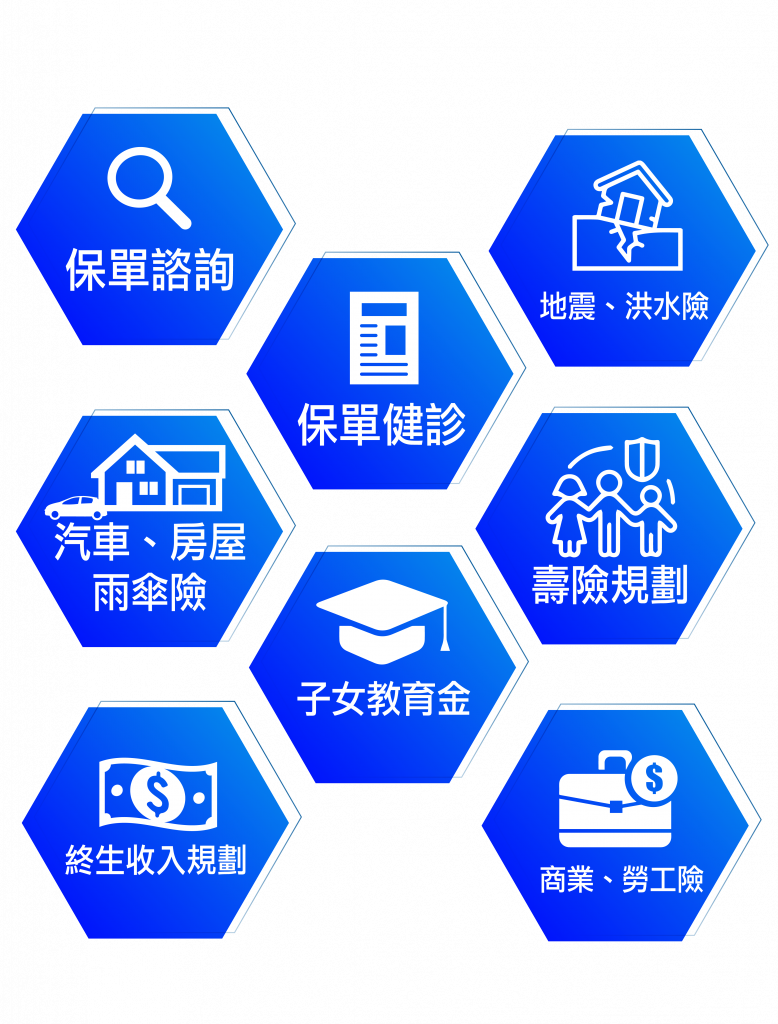 Linda Ye 保險服務項目：保單諮詢、保單健診、汽車房屋雨傘險、壽險規劃、子女教育金、終生收入規劃、商業員工險